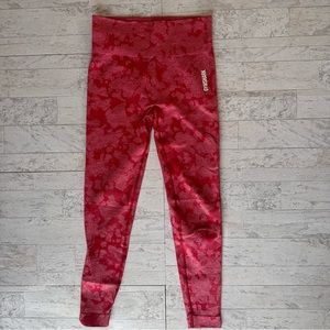 red gymshark scrunch leggings